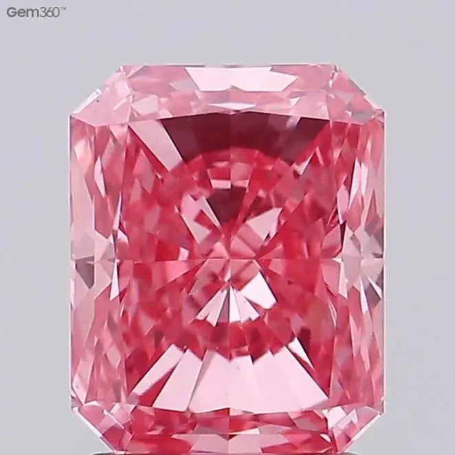 1.61ct Radiant Lab Grown Diamond (Colour Fancy Vivid Pink, Clarity VS1, IGI Certified) Forever For Love