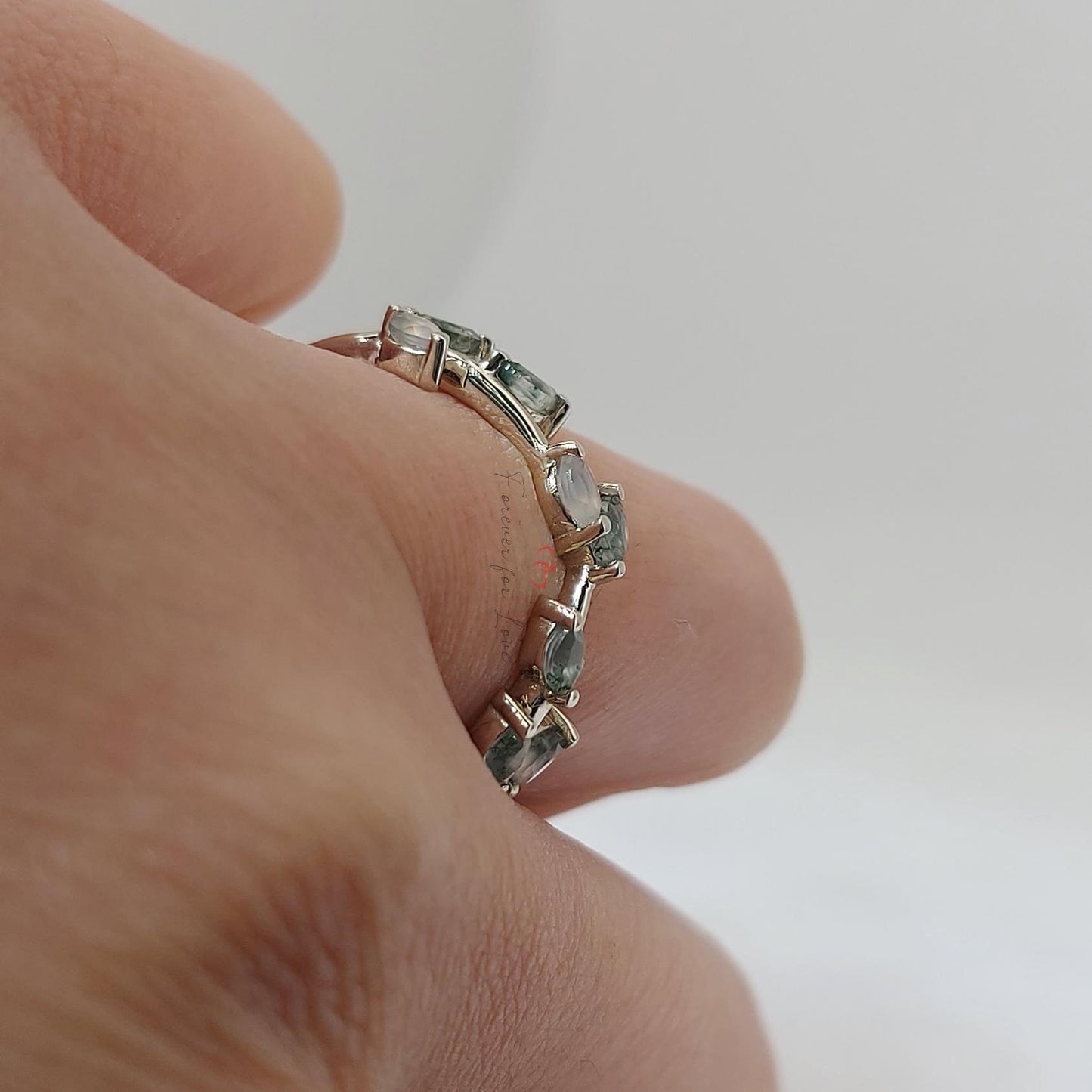 Marquise-Moosachat-Ehering Marquise cut Moissanite engagement ring in 935 Argentium Silber — custom handcrafted by Forever For Love