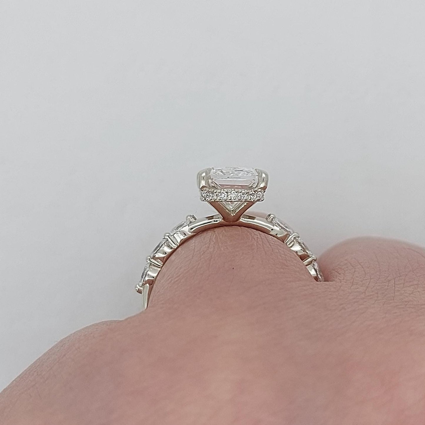 3.5 Ct IGI Certified Radiant Lab Diamond Solitaire Engagement Ring Radiant cut 1Ct Moissanite Brilliant Cut engagement ring in 935 Argentium Silver — custom handcrafted by Forever For Love