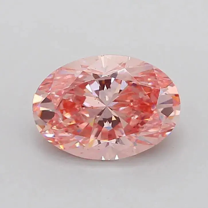3.01ct Oval Lab Grown Diamond (Colour Fancy Vivid Pink, Clarity VS2, IGI Certified) Forever For Love
