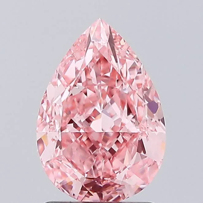 2.02ct Pear Lab Grown Diamond (Colour Fancy Vivid Pink, Clarity VS1, IGI Certified)