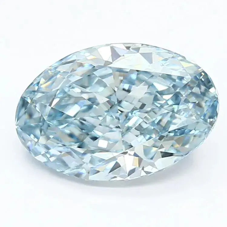 3.16ct Oval Lab Grown Diamond (Colour Fancy Vivid Blue, Clarity VS1, IGI Certified) Forever For Love