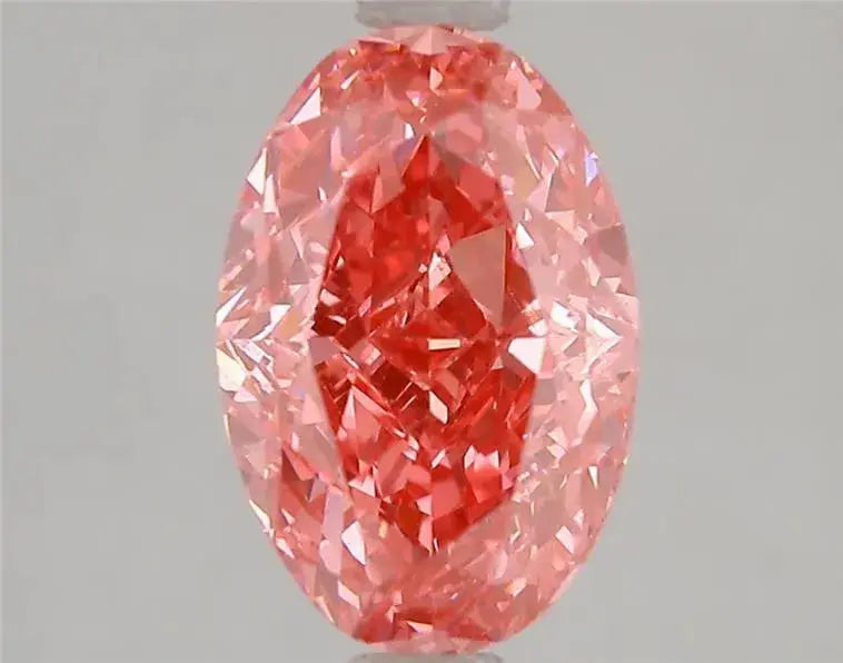 3.03ct Oval Lab Grown Diamond (Colour Fancy Vivid Pink, Clarity VVS2, IGI Certified) Forever For Love