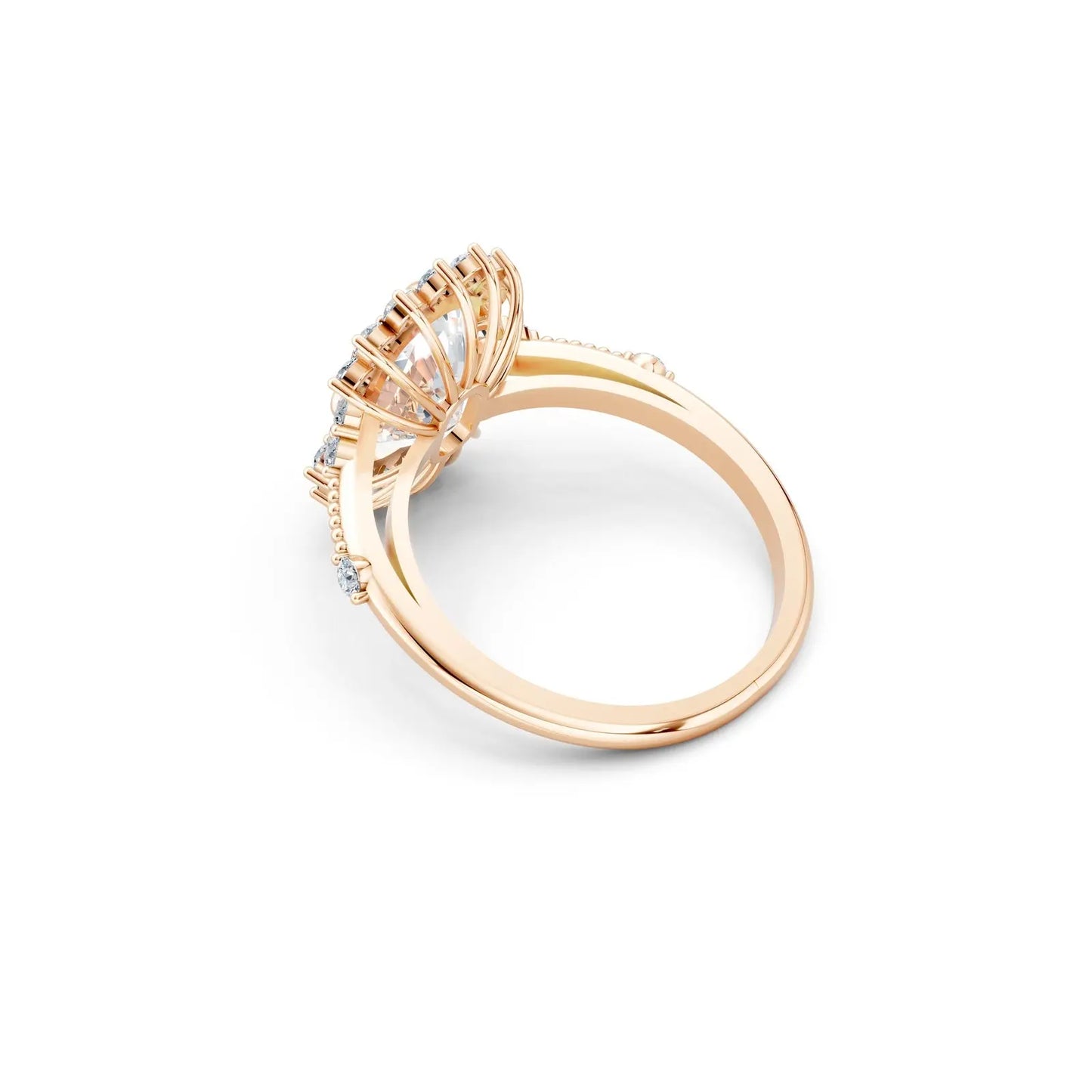 Custom Cushion-Cut Floral Halo Engagement Ring Forever For Love