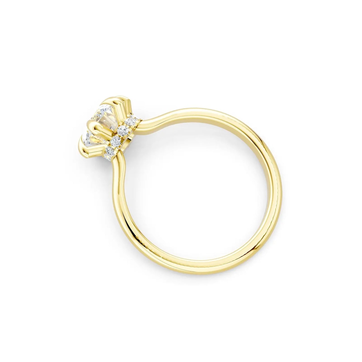 6-Prong Round Diamond Ring with Hidden Halo Forever For Love