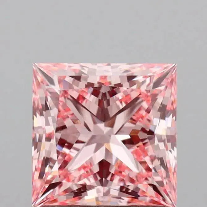 1.16ct Princess Lab Grown Diamond (Colour Fancy Intense Pink, Clarity VVS2, IGI Certified) Forever For Love