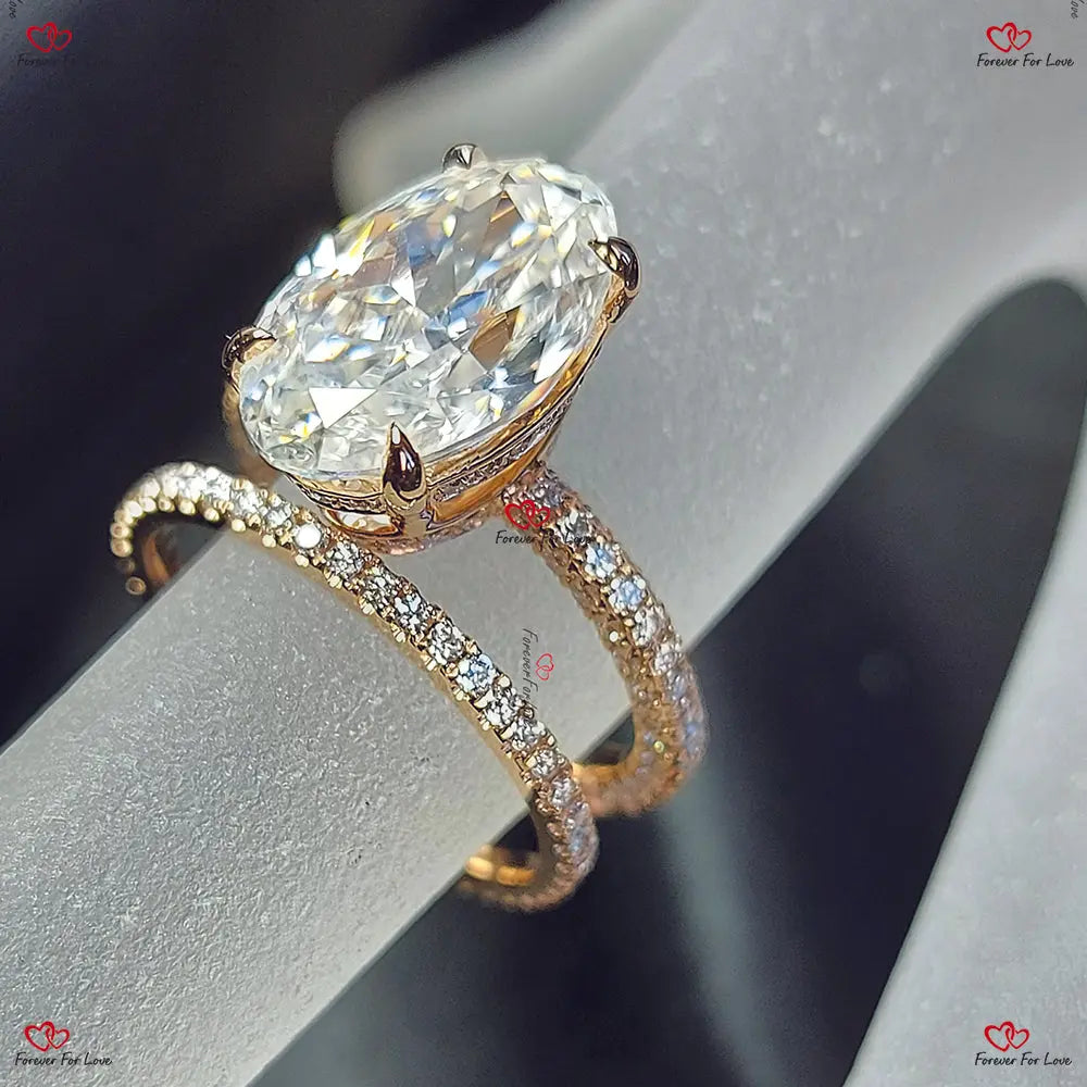 Blake Lively ring Moissanite Engagement Ring oval cut rose gold – Forever  For Love, image size:1000x1000