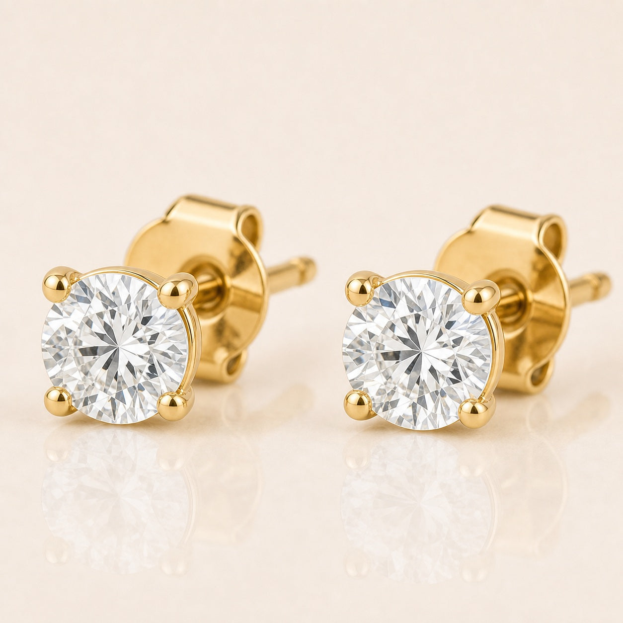 Diamond Solitaire Birthstone Stud Earrings