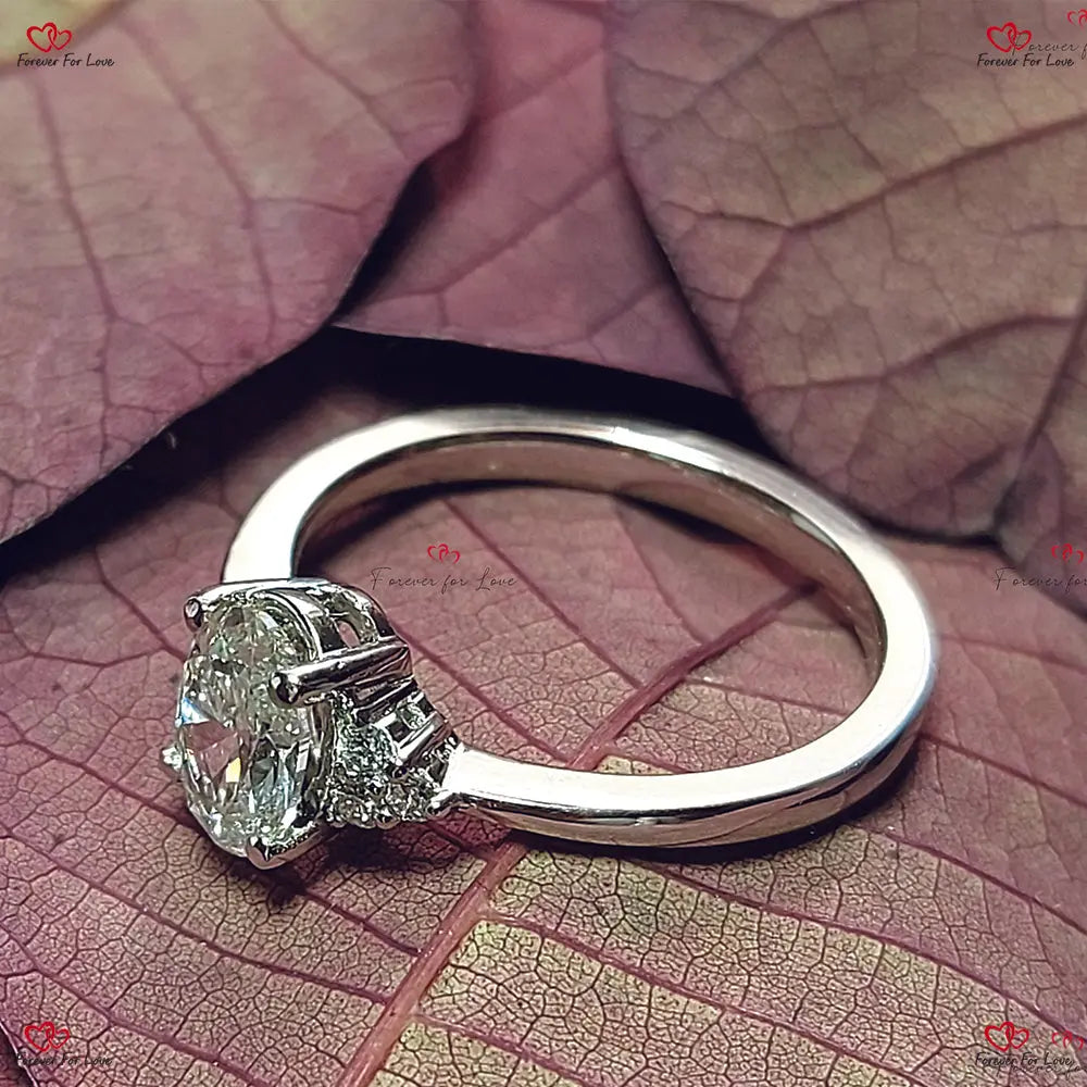 Oval Three Stone Engagement Ring Forever For Love