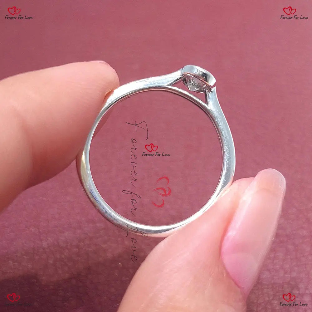 Oval Cut Diamond Solitaire Ring – Bezel Set Engagement Ring Forever For Love