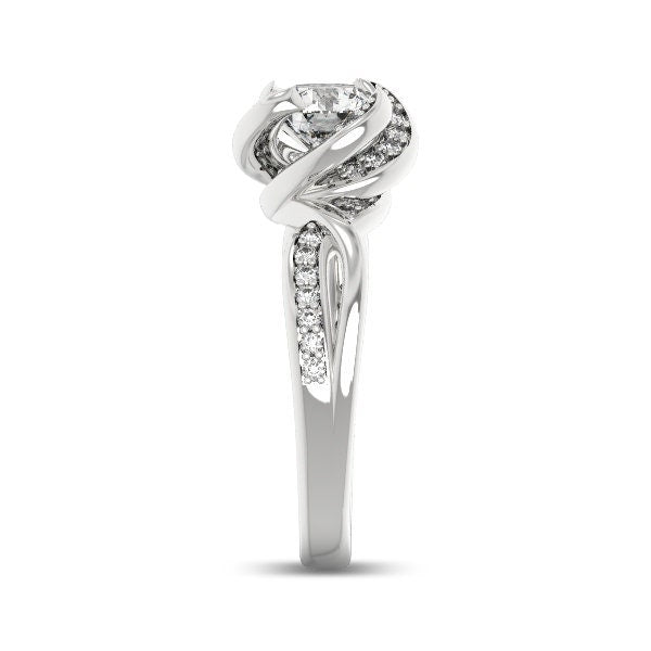 1 Ct Natural Diamond, Moissanite Engagement Ring 1Ct Moissanite Brilliant Cut engagement ring in 935 Argentium Silver — custom handcrafted by Forever For Love
