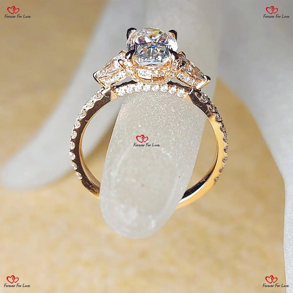 Antique Vintage Style Brilliant Cut Oval Moissanite Ring Forever For Love