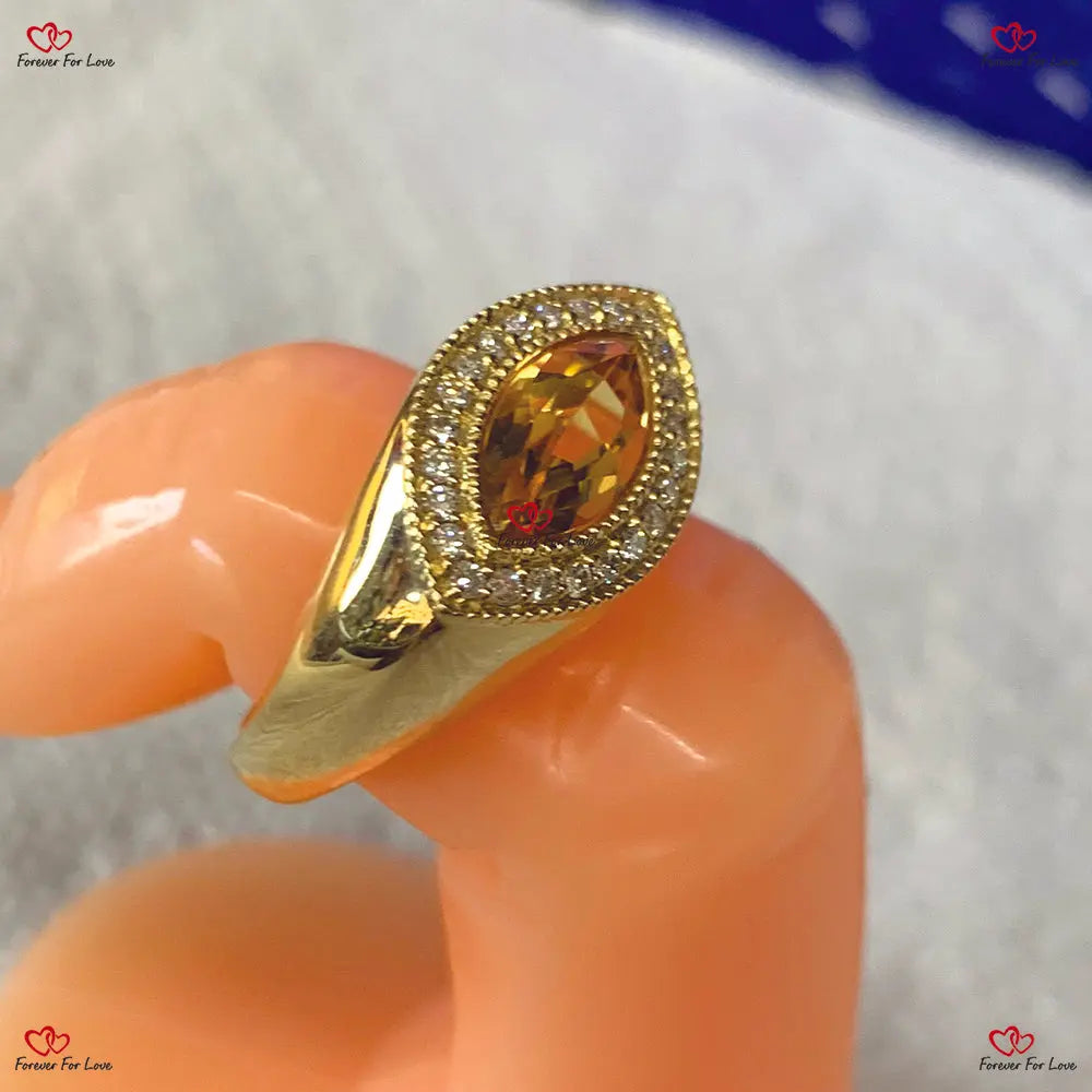 Antique Citrine Ring Natural Citrine Signet Ring Vintage Shield Ring Forever For Love