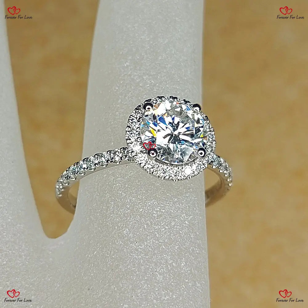 Round Cut Forever One Moissanite Engagement Ring Forever For Love