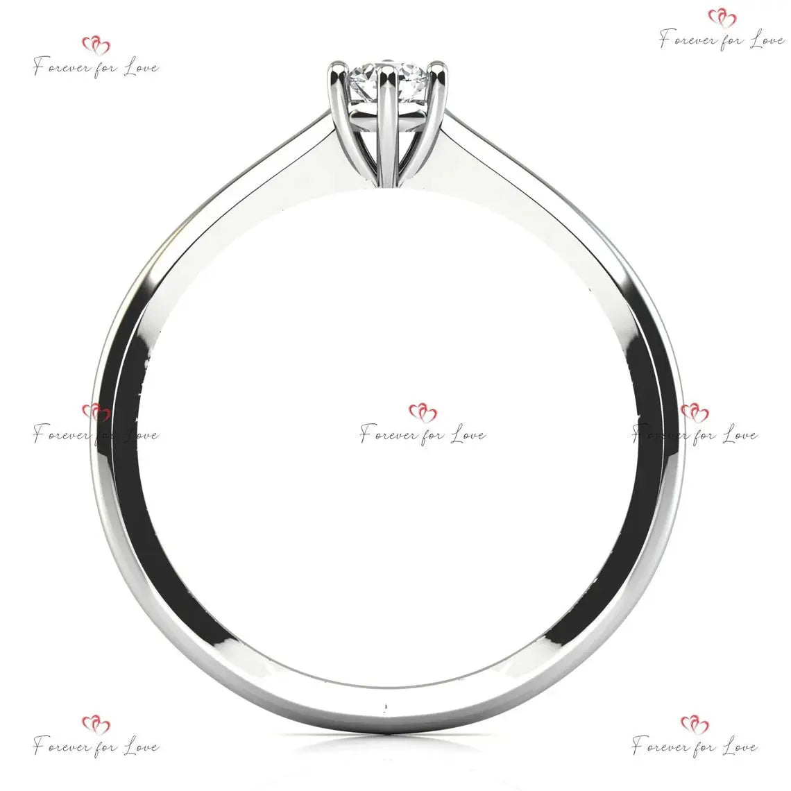 3mm Minimalist Solitaire Natural Diamond Ring (0.1 Carat) Forever For Love