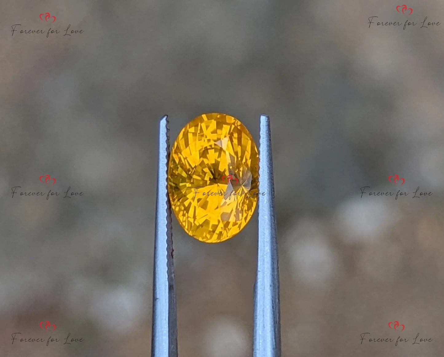 4.09 Carat Oval Natural Heat-Treated Ceylon Yellowish Orange Sapphire Forever For Love