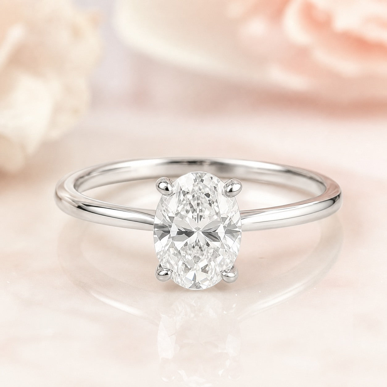 AI-generated photorealistic image of Mother's Day Oval Solitaire Ring