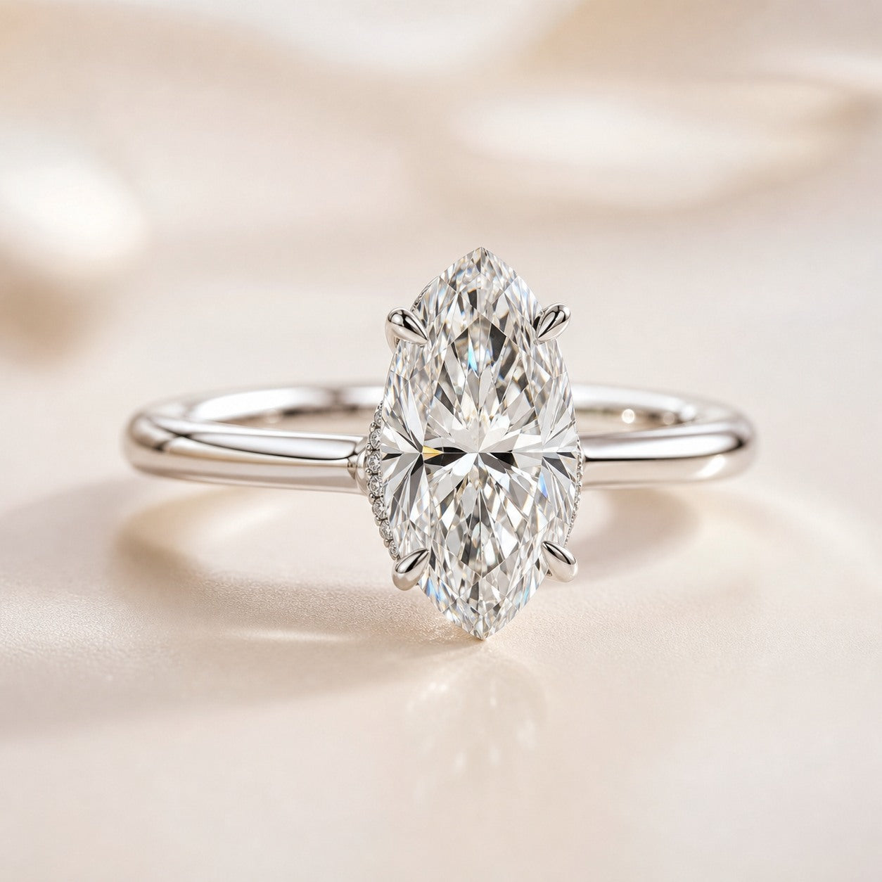Moval Hidden Halo Solitaire Engagement Ring