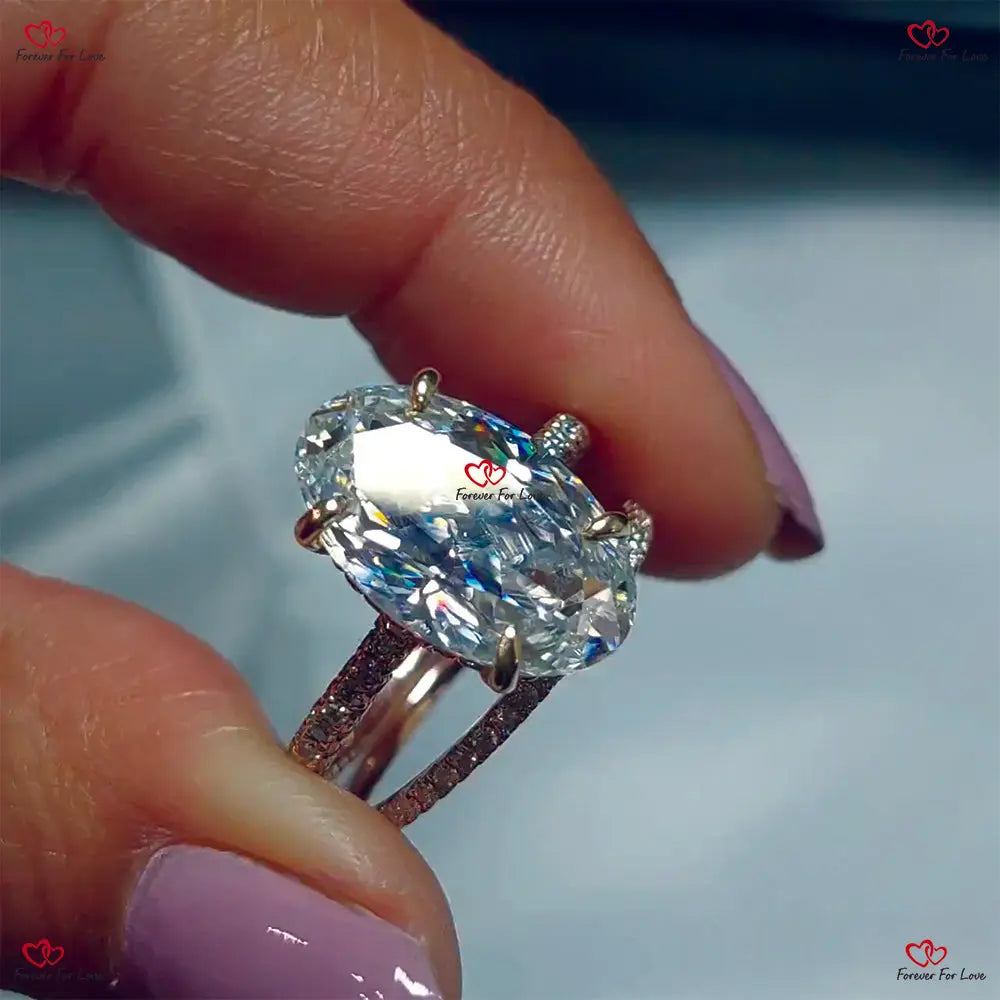 Blake Lively Ring White Sapphire Engagement Ring Oval Cut Rose Gold Diamond Ring Forever For Love