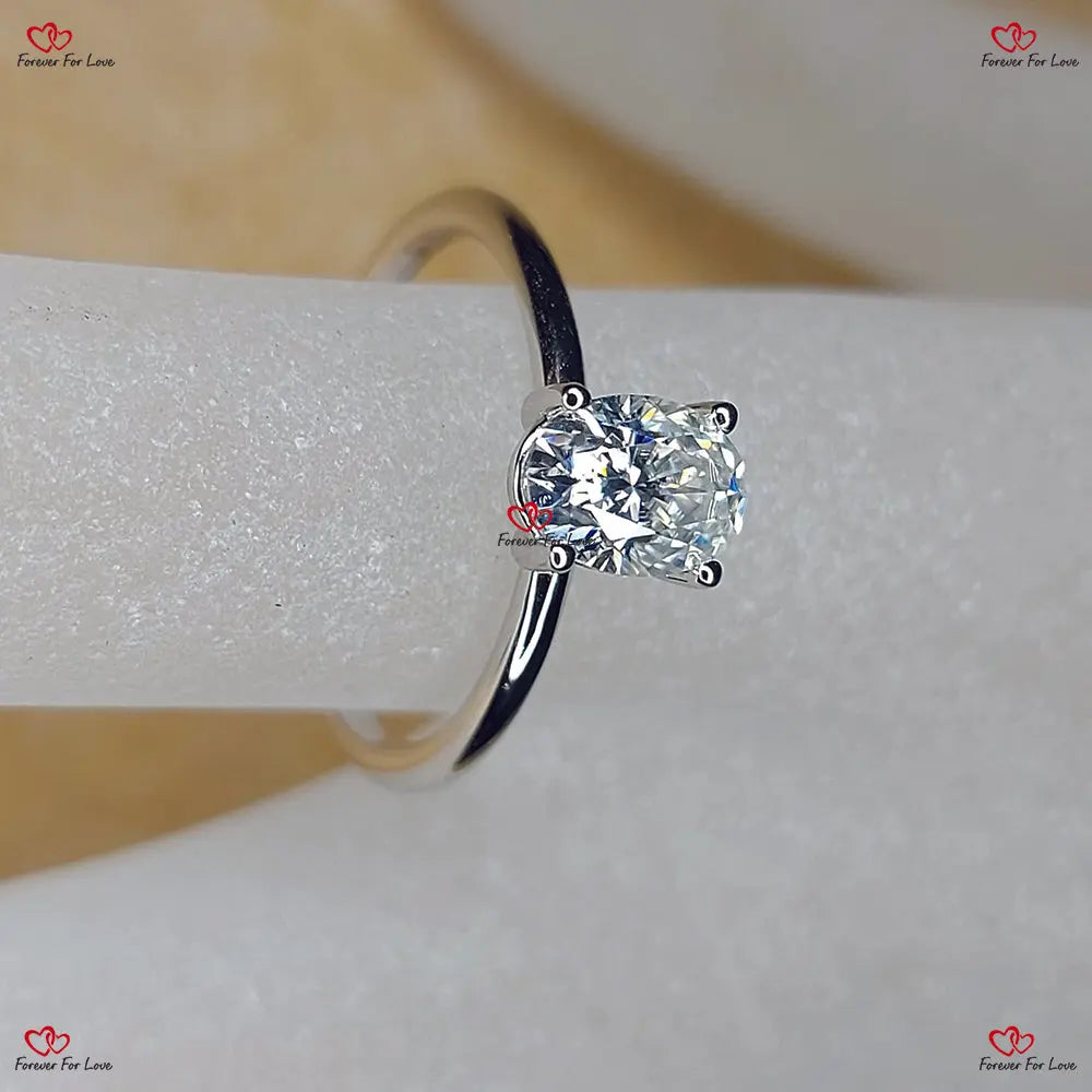 Oval Moissanite Engagement Ring - Solid Gold Forever For Love