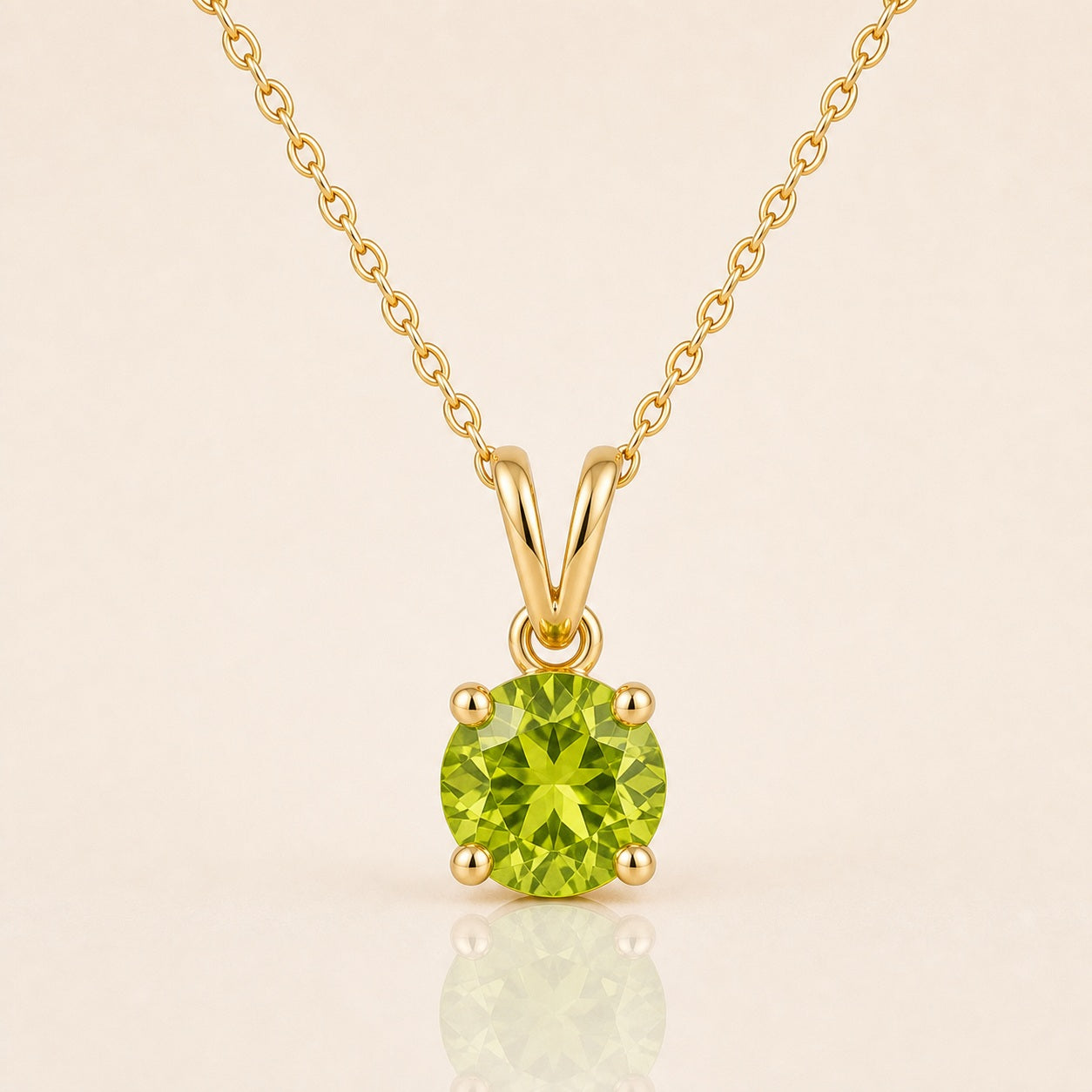 Peridot Solitaire Pendant Necklace