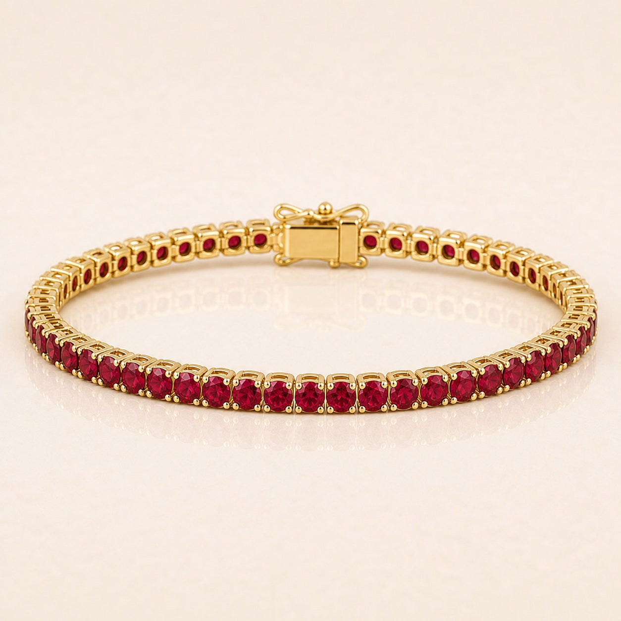 Ruby Tennis Birthstone Bracelet
