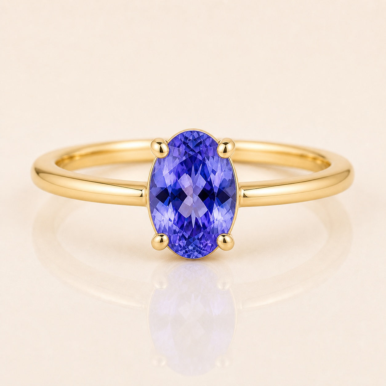 Tanzanite Oval Birthstone Ring