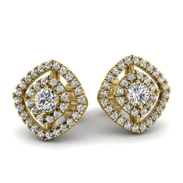 Runde Cluster-Ohrringe mit Diamanten aus massivem 14 Karat/18 Karat Gold/Platin Moissanite engagement ring in Gold or Platinum — custom handcrafted by Forever For Love