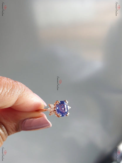 Marquise Blue Diamond, Sapphire Engagement Ring