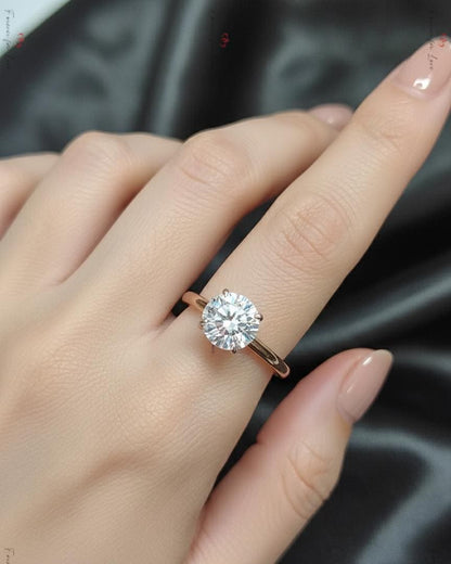 3 Ct IGI Certified Round Lab Diamond Solitaire Engagement Ring