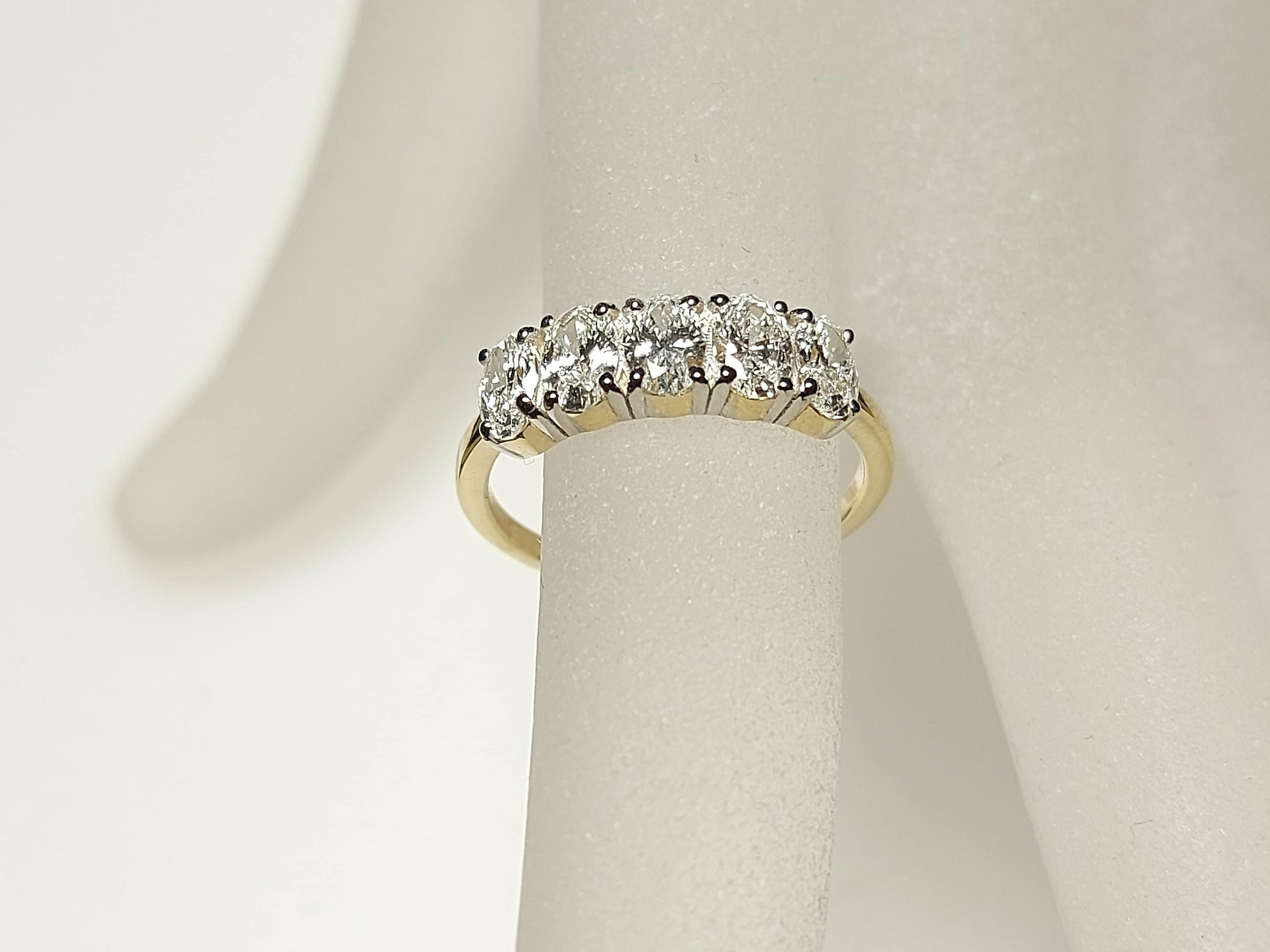 Oval Lab Diamond Half Eternity Band