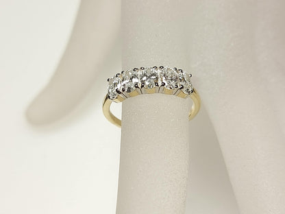 Oval Lab Diamond Half Eternity Band
