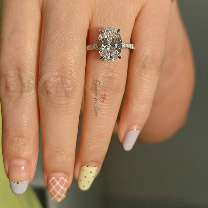 4 Ct Oval Lab Diamond Engagement Ring