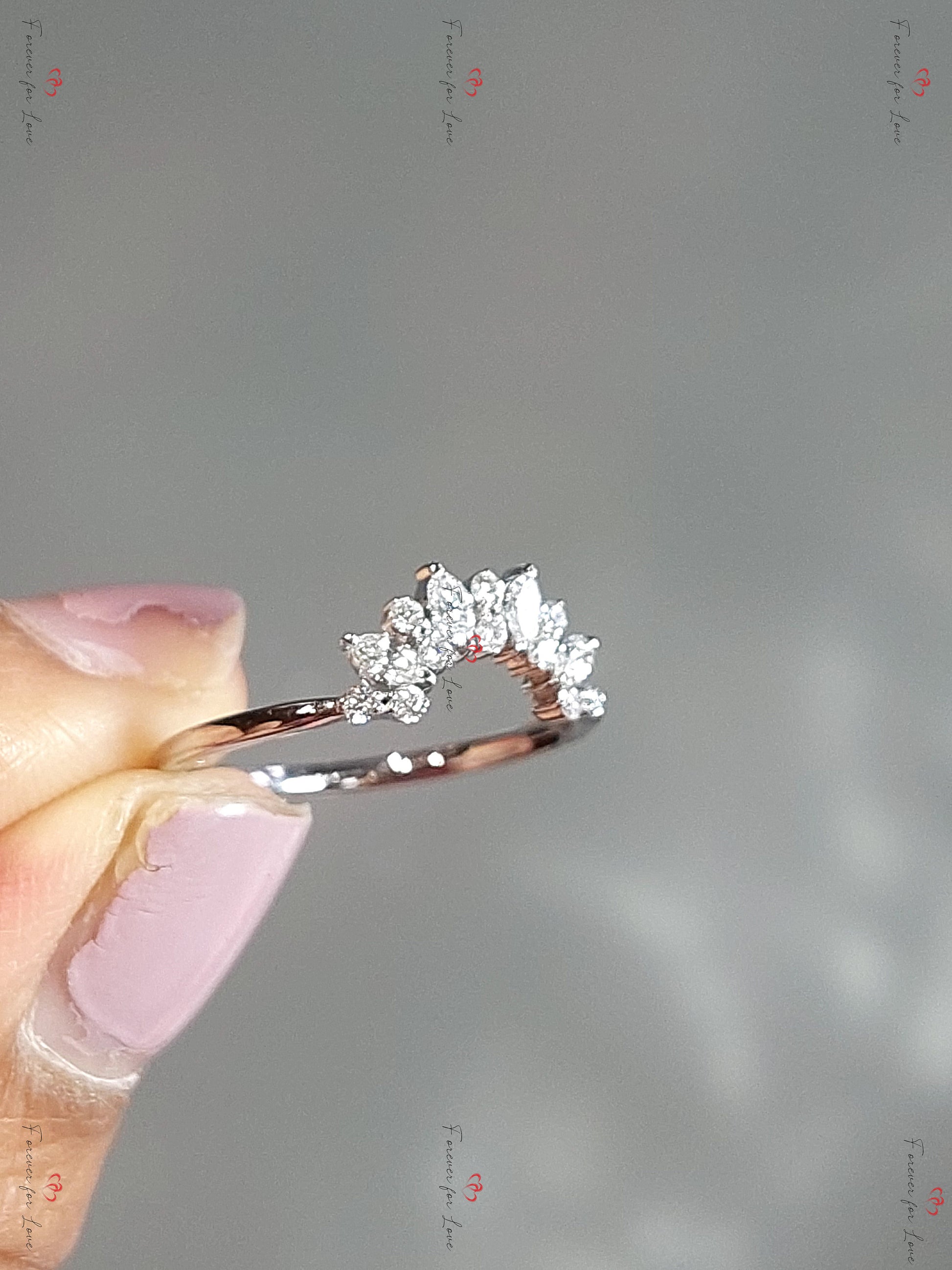 Marquise Natural Diamond Stacking Ring
