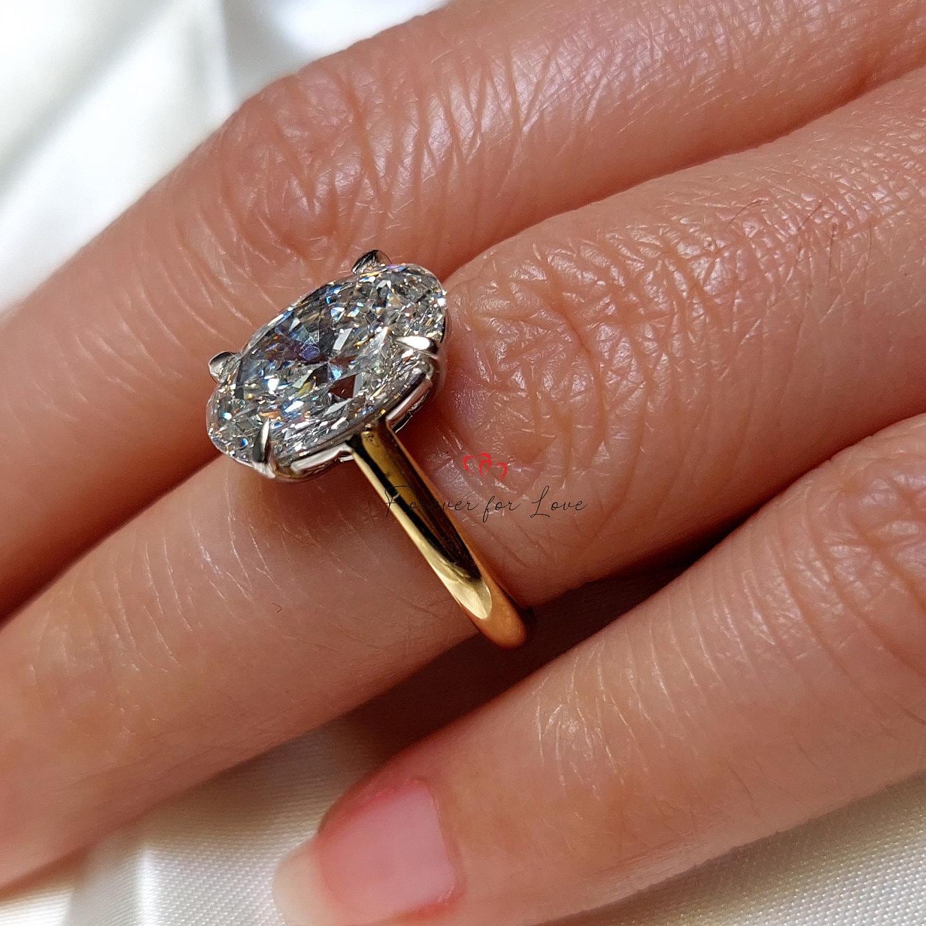 4 Ct IGI Certified Oval Lab Diamond Engagement Ring