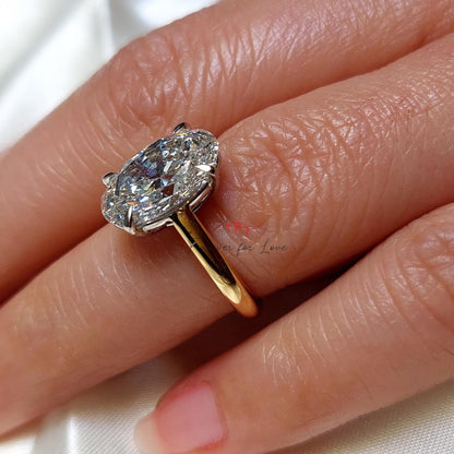 4 Ct IGI Certified Oval Lab Diamond Engagement Ring