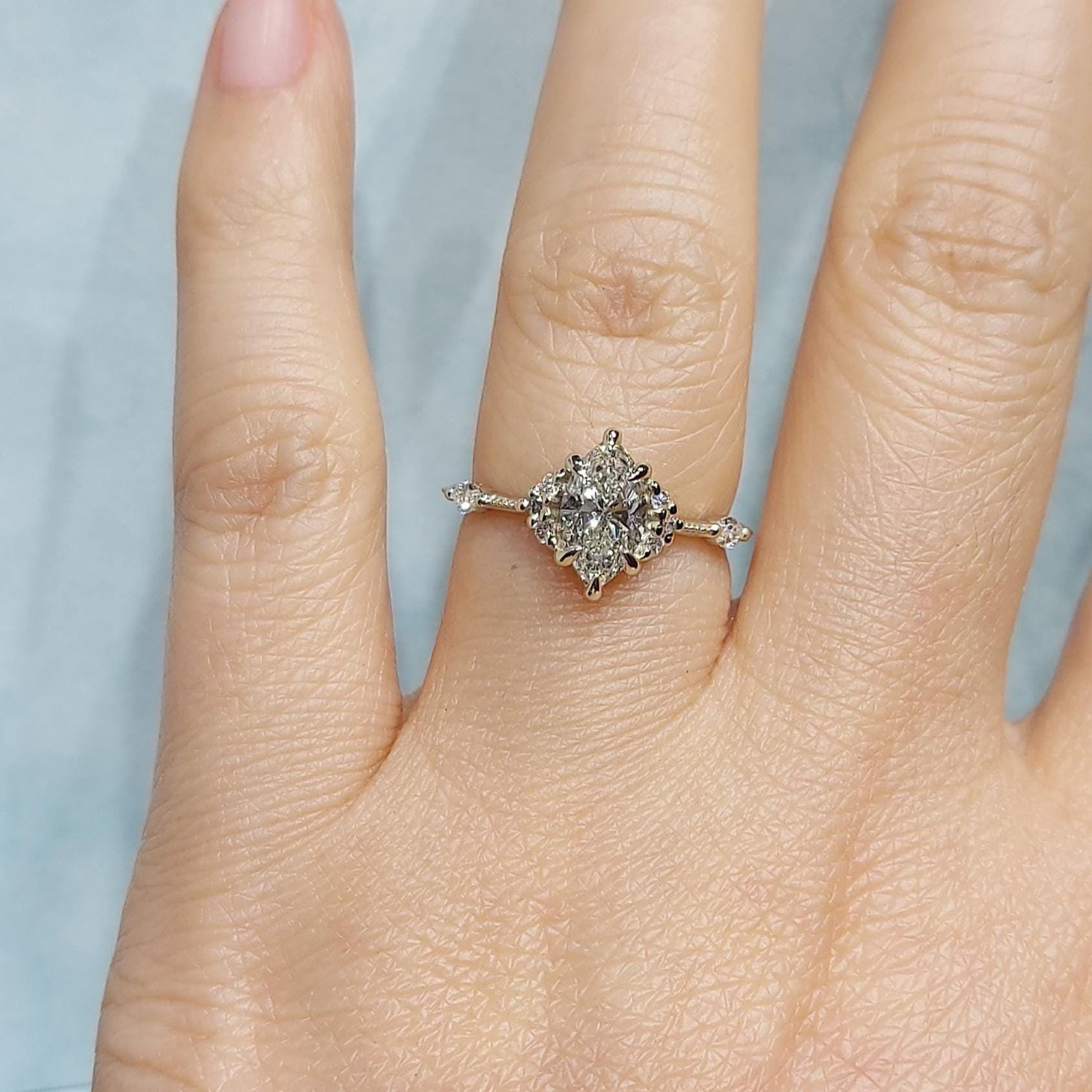 2.0 Ct Marquise Lab Diamond Engagement Ring
