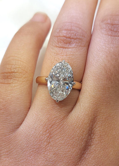 4.1 Ct IGI Certified Oval Lab Diamond Hidden Halo Engagement Ring