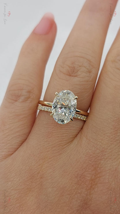 3 Ct Oval Moissanite Eternity Band