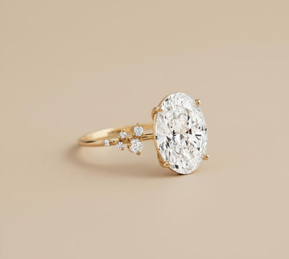 3 Ct IGI Certified Oval Lab Diamond Engagement Ring