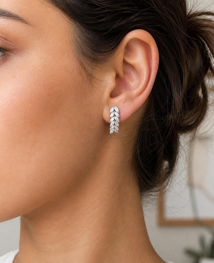 1.00 Karat Marquise Labor-Diamant Blätter Ohrringe – Geschwungene Cluster Gold Ohrringe, Alltags-Ohrringe, Labor-Diamant-Ohrringe, Perfektes Geschenk