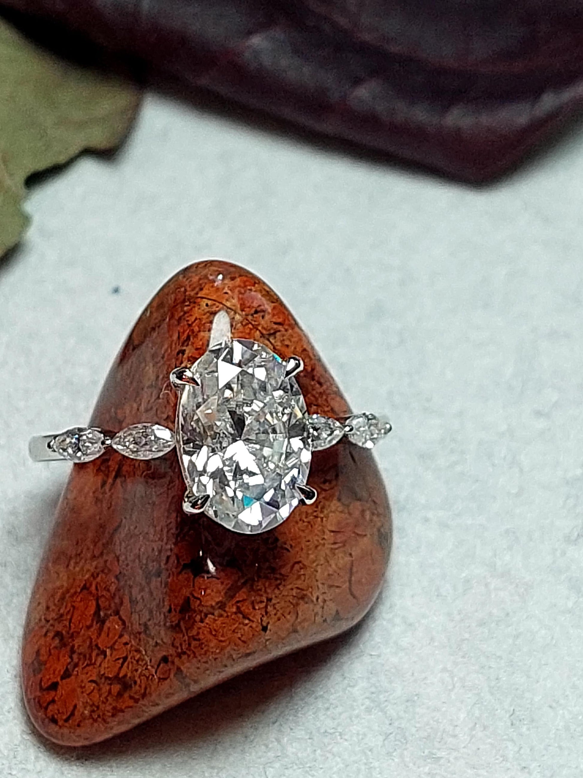 2 Ct Oval Diamond, Moissanite Engagement Ring