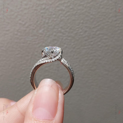 4 Ct Round Diamond, Moissanite Engagement Ring