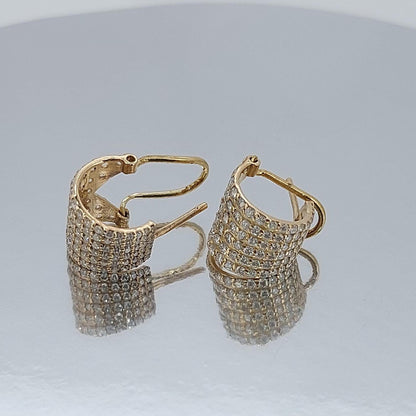 Boucles d'oreilles éventail en diamant de laboratoire taille ronde, boucles d'oreilles imposantes de style éventail moderne, boucles d'oreilles étincelantes en diamant de laboratoire en forme d'éventail, cadeau de mariage