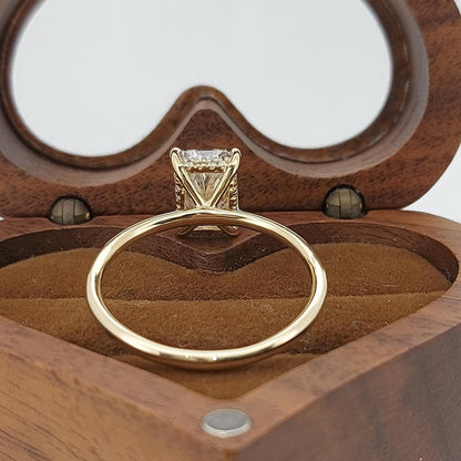 2.5 Ct IGI Certified Radiant Lab Diamond Hidden Halo Engagement Ring