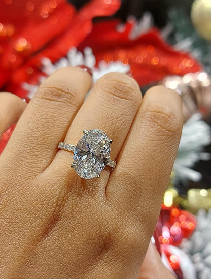 5.5 Ct IGI Certified Oval Lab Diamond Engagement Ring