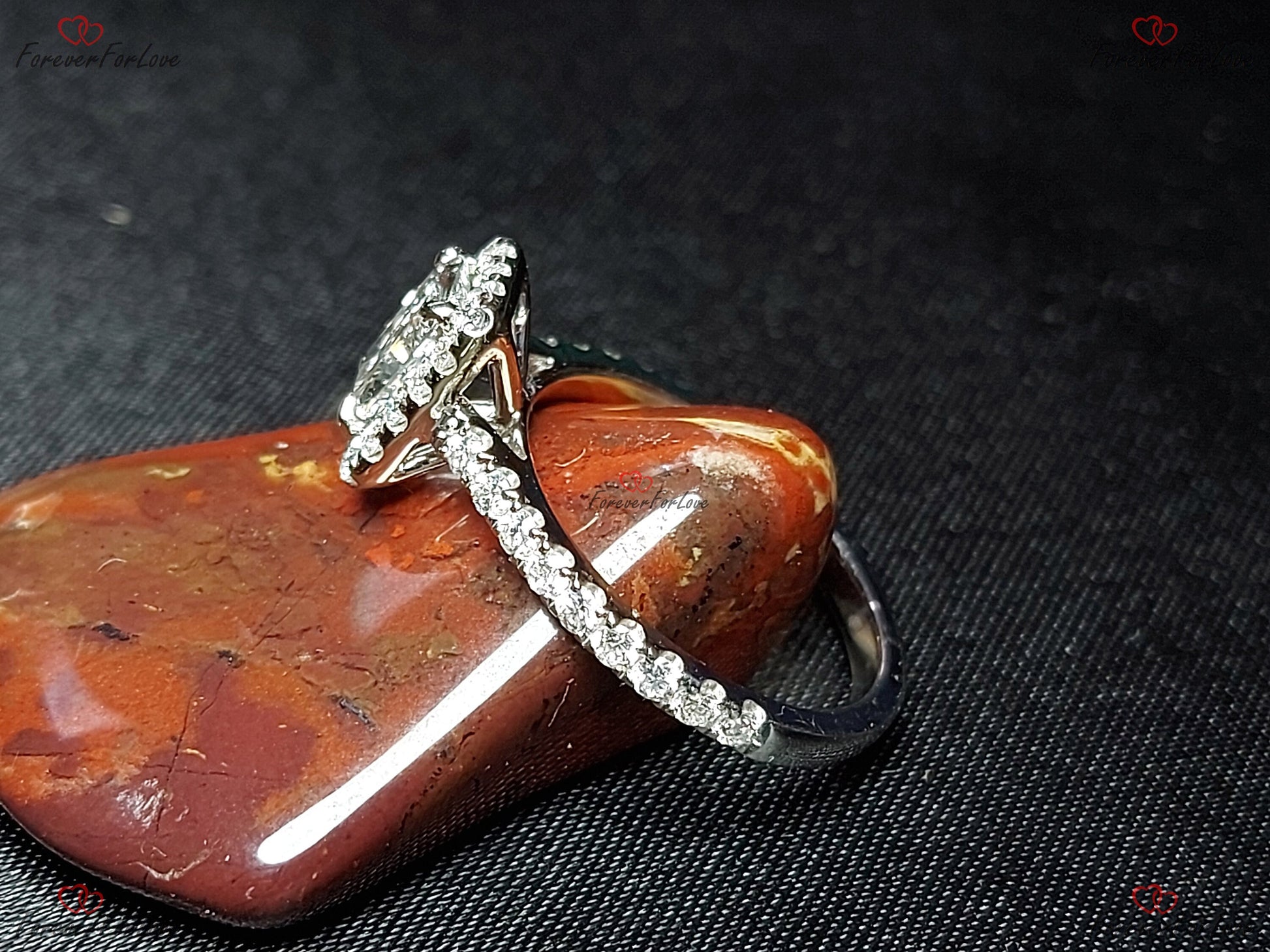 0.7 Ct IGI Certified Radiant Lab Diamond Halo Engagement Ring