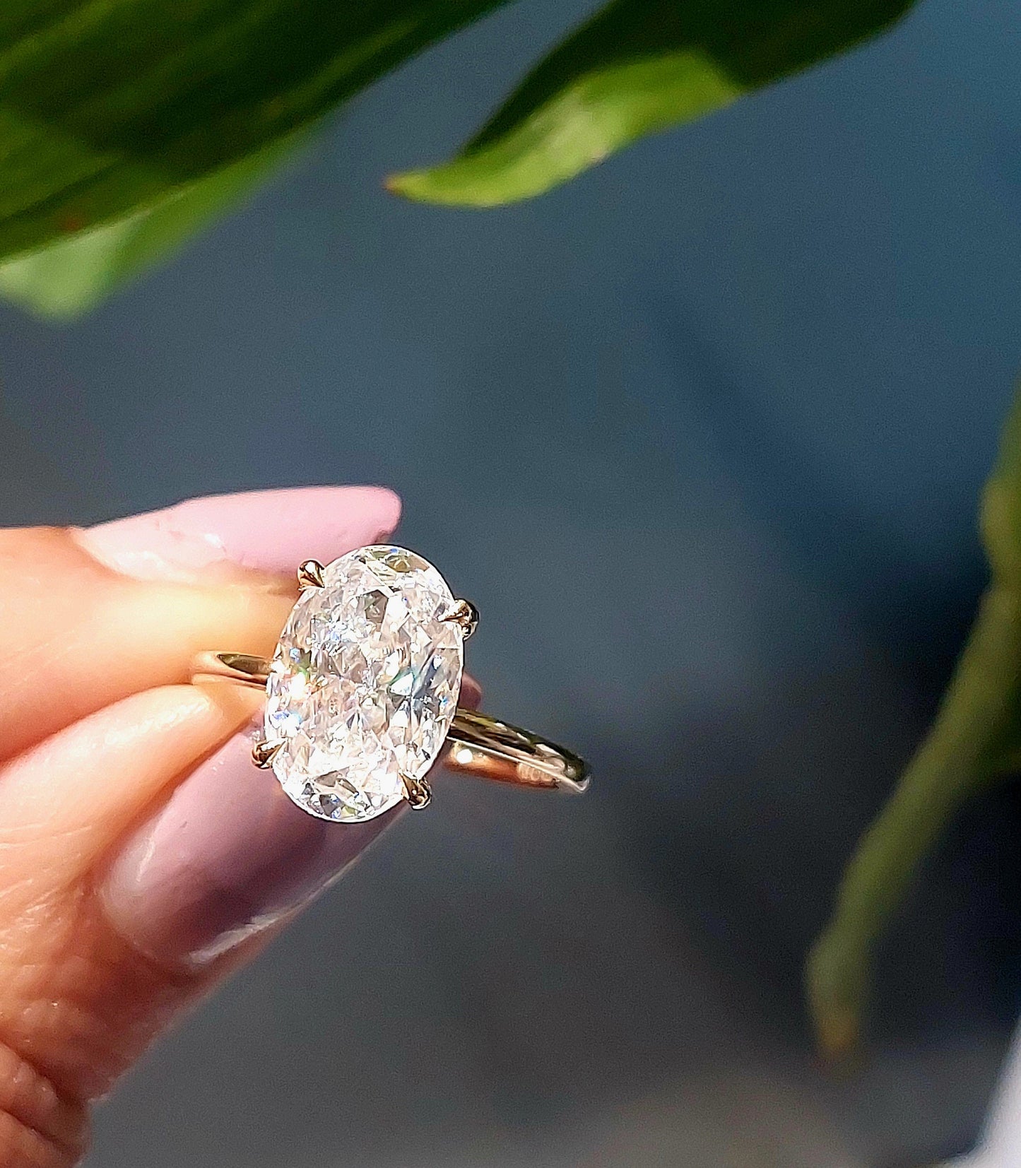 4 Ct Oval Diamond, Moissanite Halo Engagement Ring Oval cut 1Ct Moissanite Brilliant Cut engagement ring in 935 Argentium Silver — custom handcrafted by Forever For Love