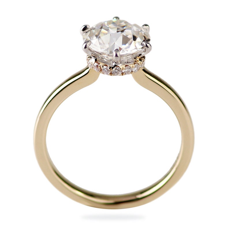 2 Ct Old European Moissanite Engagement Ring