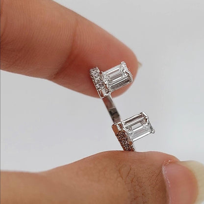 Emerald Lab Diamond Engagement Ring